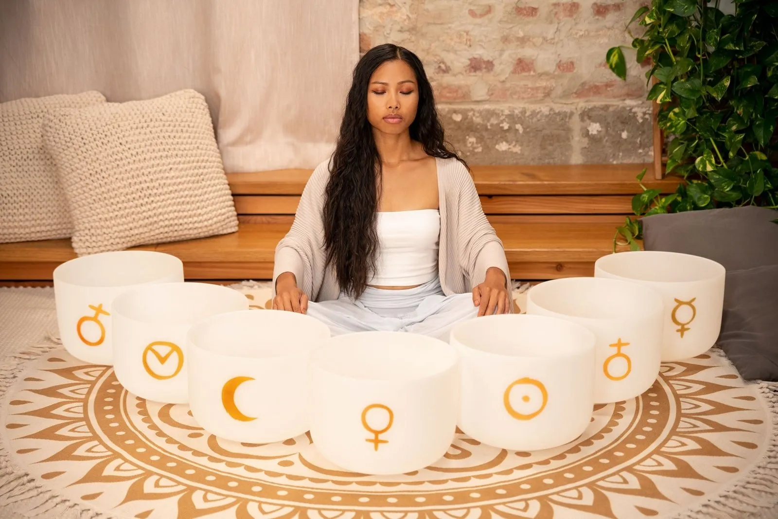7 Cosmic Crystal Singing Bowls - Planetary Chakra Set