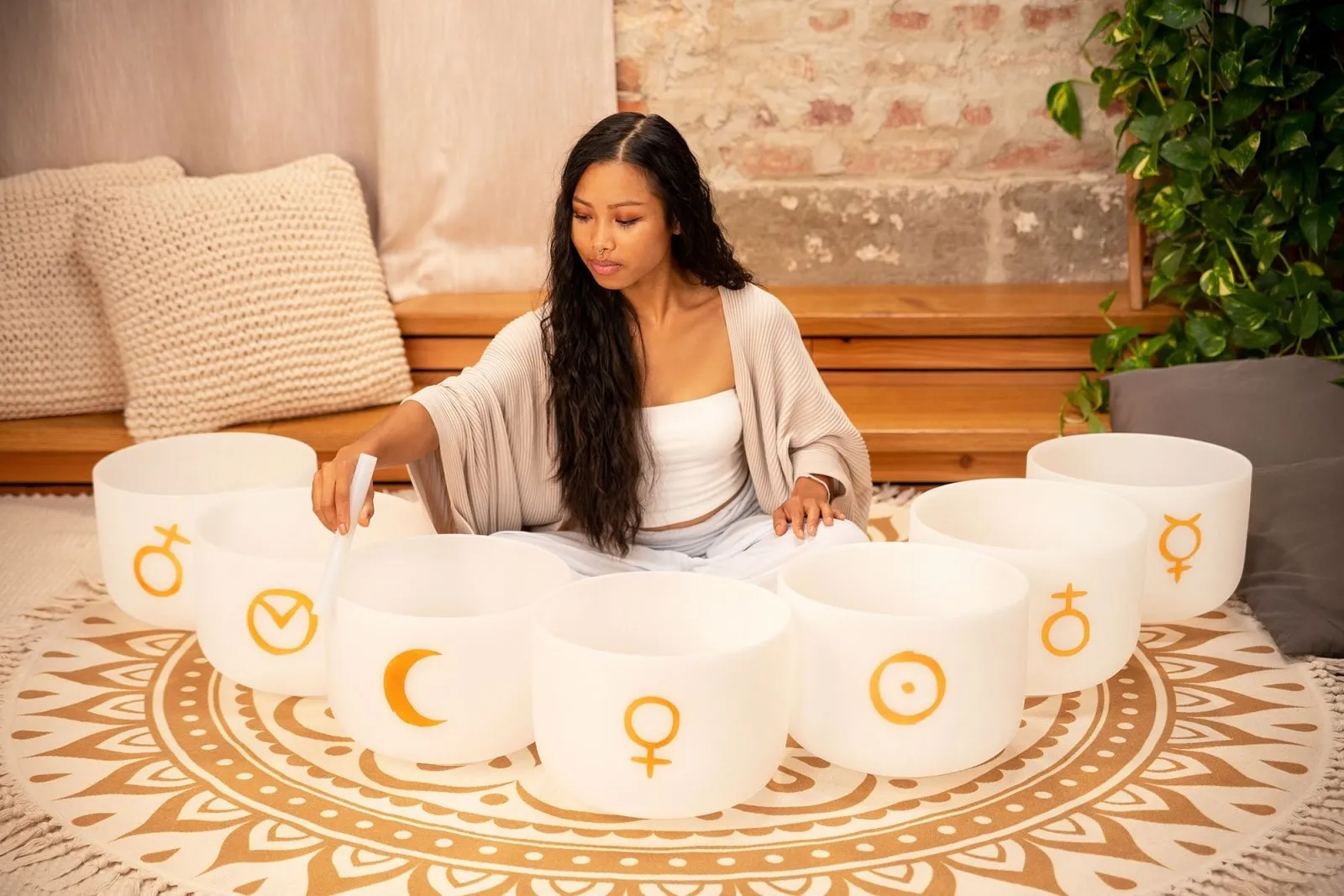 7 Cosmic Crystal Singing Bowls - Planetary Chakra Set
