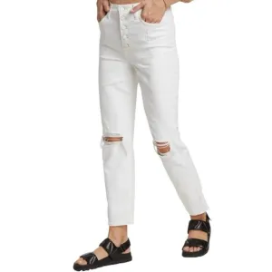 7 For All Mankind High Waist Crop Straight Royce Blanc White Womens Size 28 NWT
