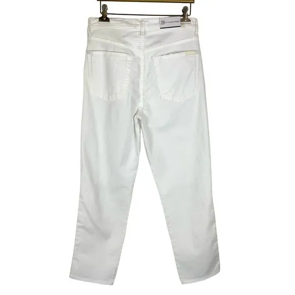 7 For All Mankind High Waist Crop Straight Royce Blanc White Womens Size 28 NWT