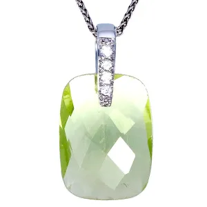 7.50 cttw Octagon Lemon Quartz Pendant .925 Sterling Silver with 18 Inch Chain