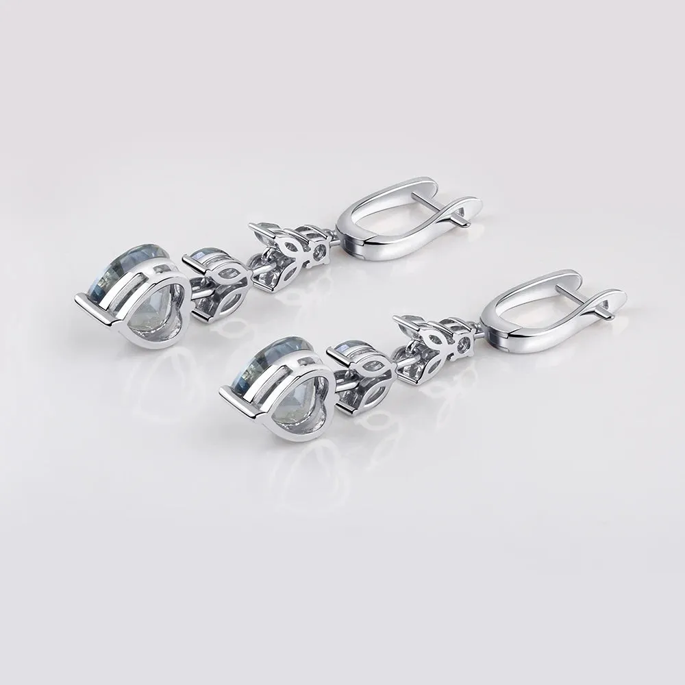 7.88Ct Natural Iolite Blue Mystic Quartz Gemstone Drop Earrings – 925 Sterling Silver Fine Jewelry