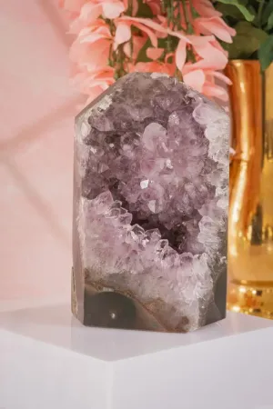 7" Amethyst Geode Quartz Tower 4.6 Lbs