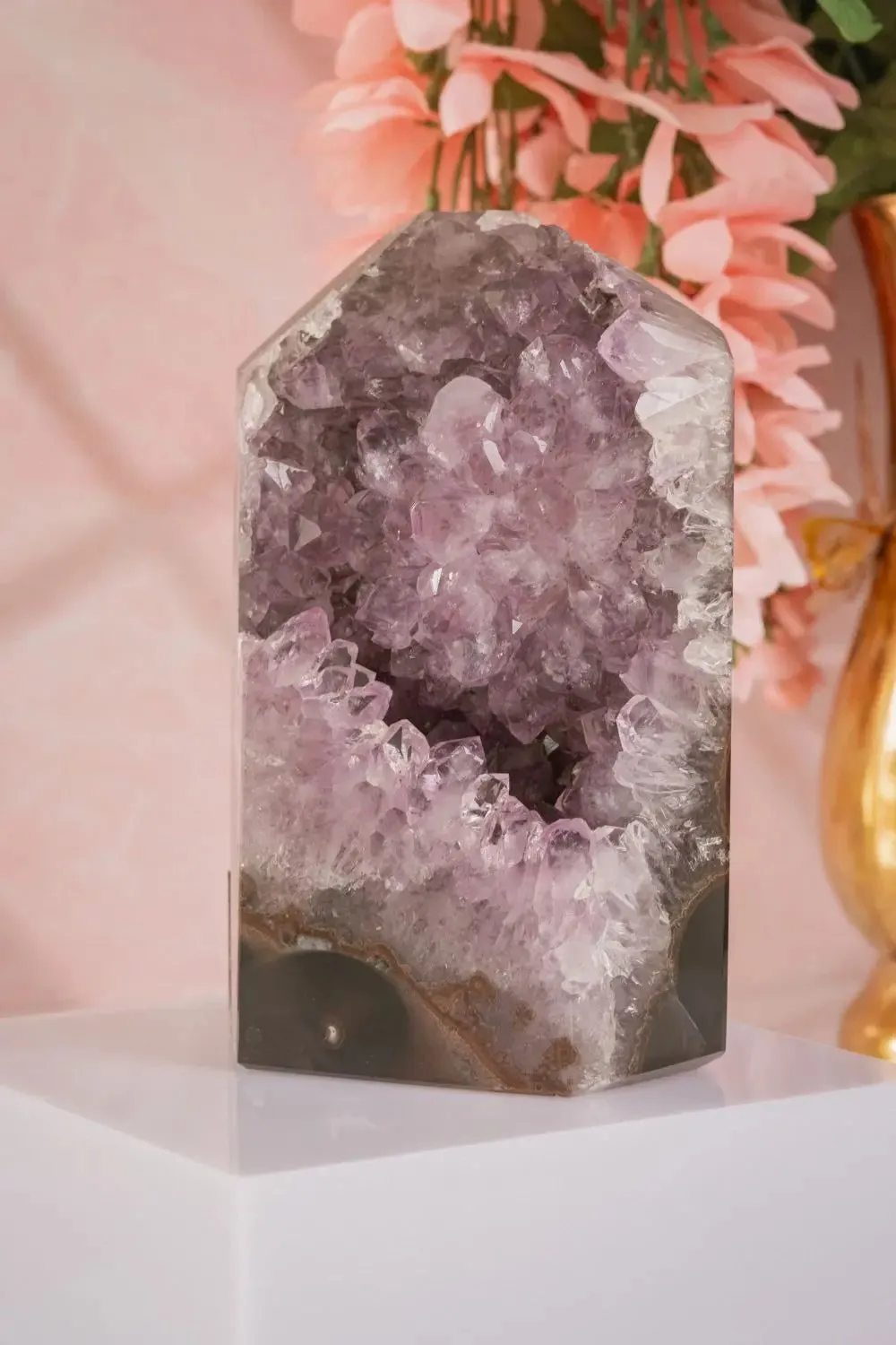 7" Amethyst Geode Quartz Tower 4.6 Lbs
