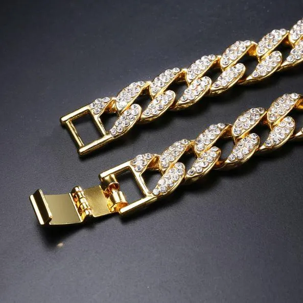 8 MM ICED OUT CUBAN CHAIN IN GOLD