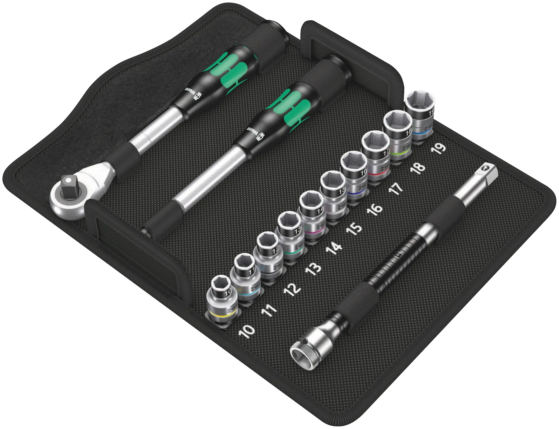 8006 SC 1 Zyklop Hybrid Ratchet Set, 1/2" drive, metric
