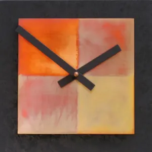 8x8 Square Black with Copper Wall Clock by Leonie Lacouette