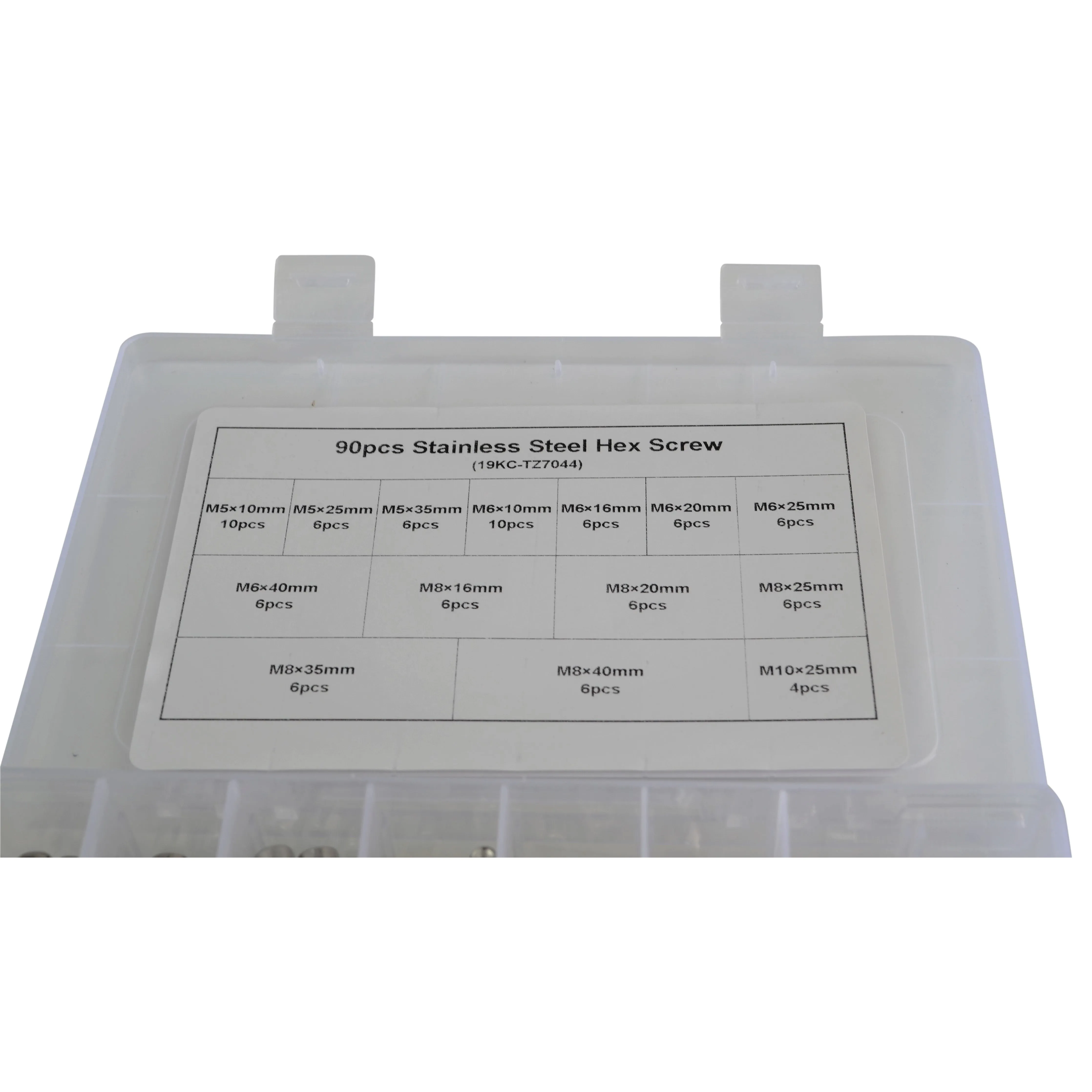 90pc Stainless Steel Cap Screw Bolt Assortment  Grab Kit