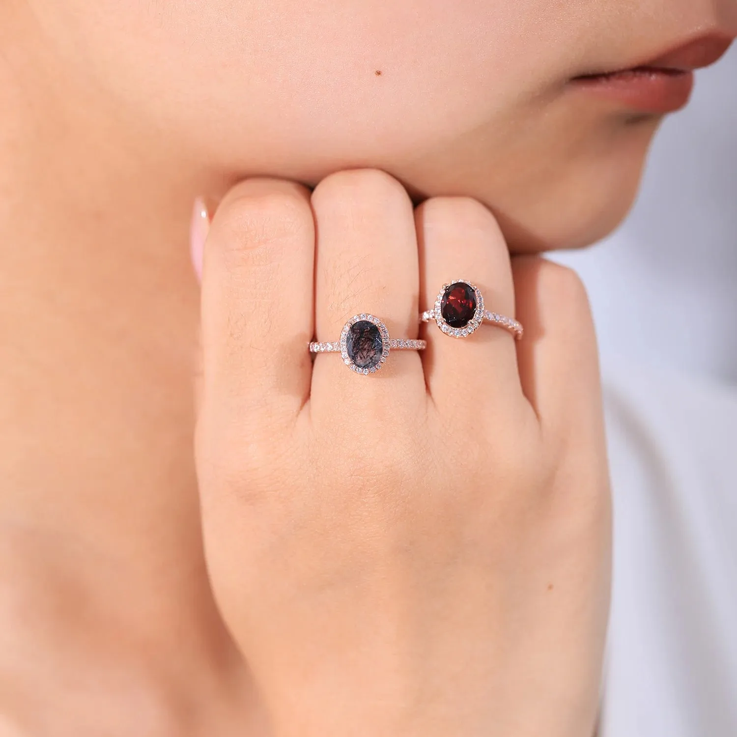 925 Sterling Silver Black Rutilated Quartz Ring
