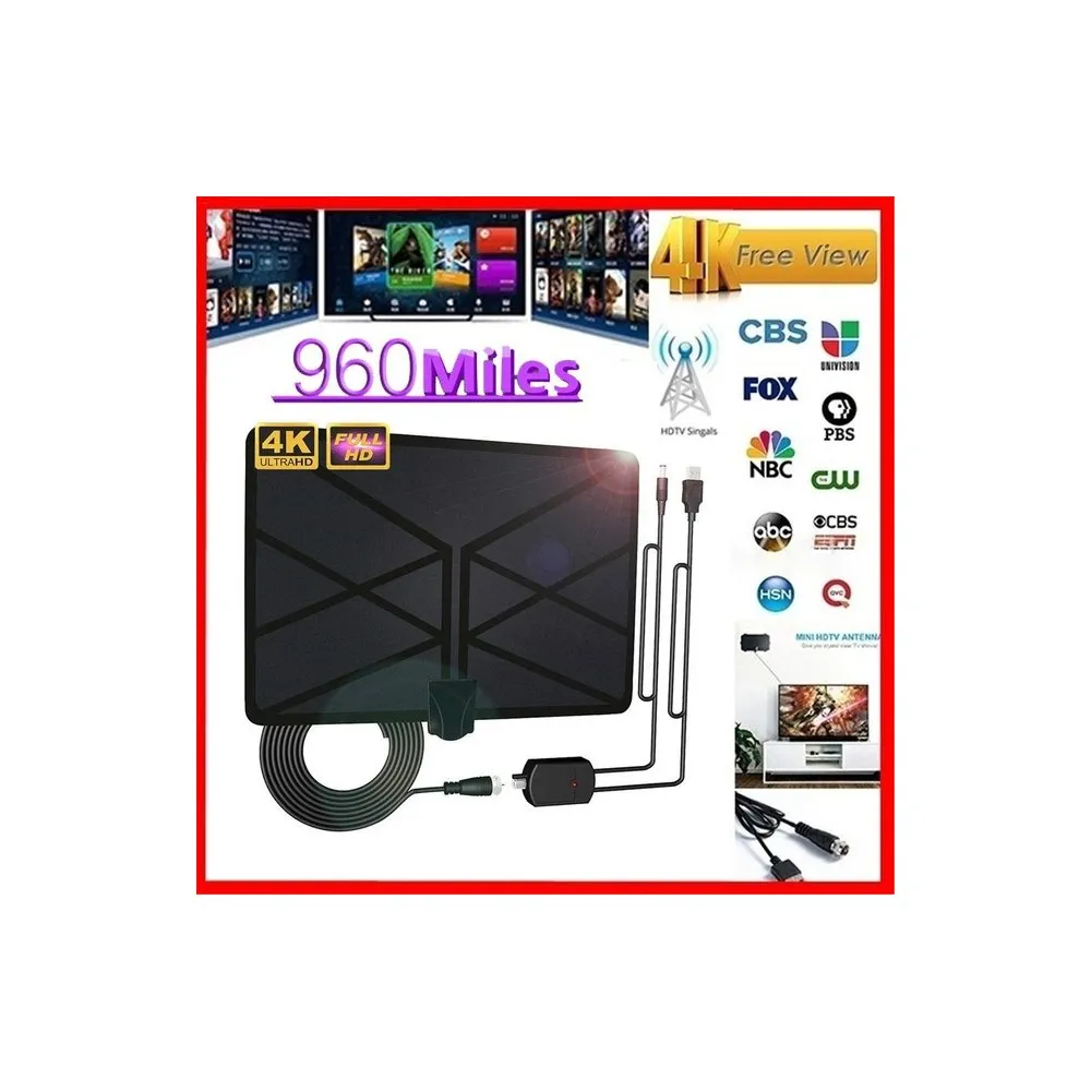 960 Miles TV Aerial Indoor Amplified Digital HDTV Antenna