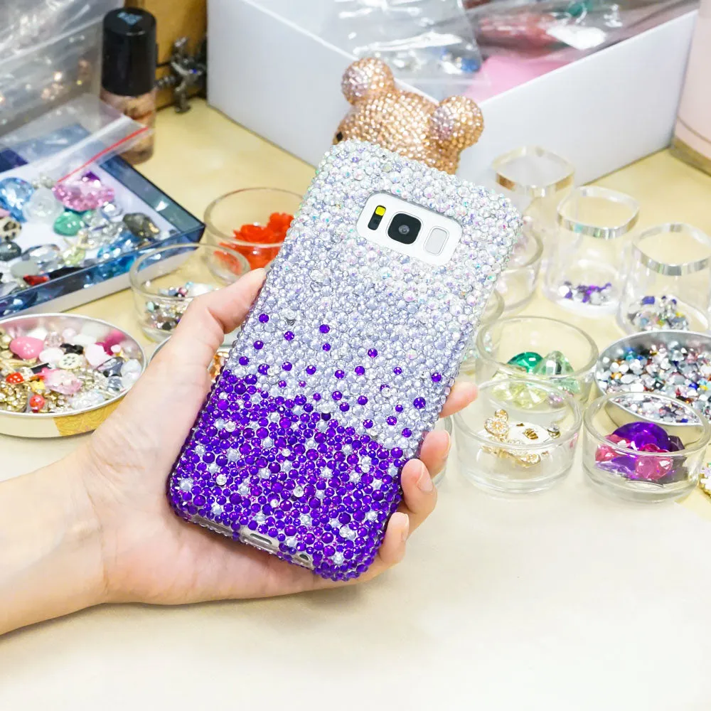AB Crystals Fades to Dark Purple Design (style 914)
