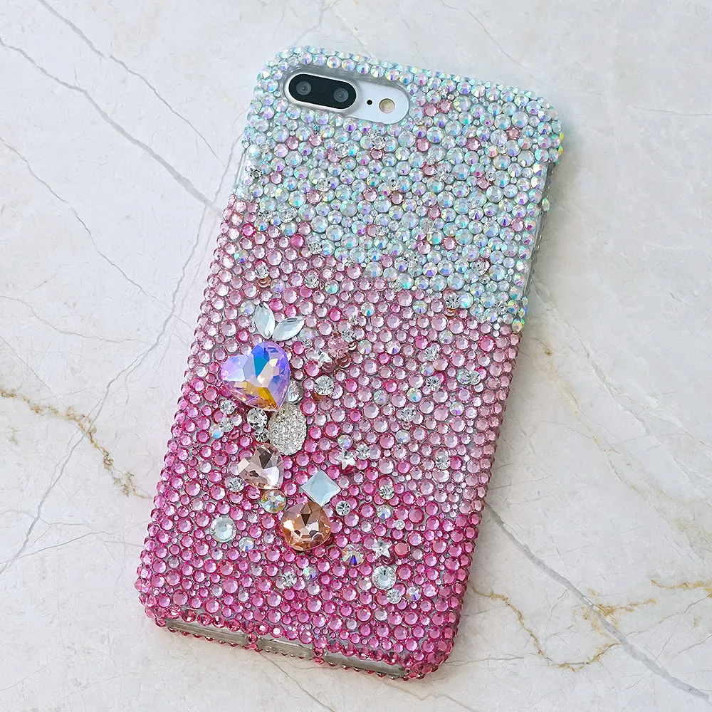 AB Faded to Pink with 3D Stones Design (style 900)