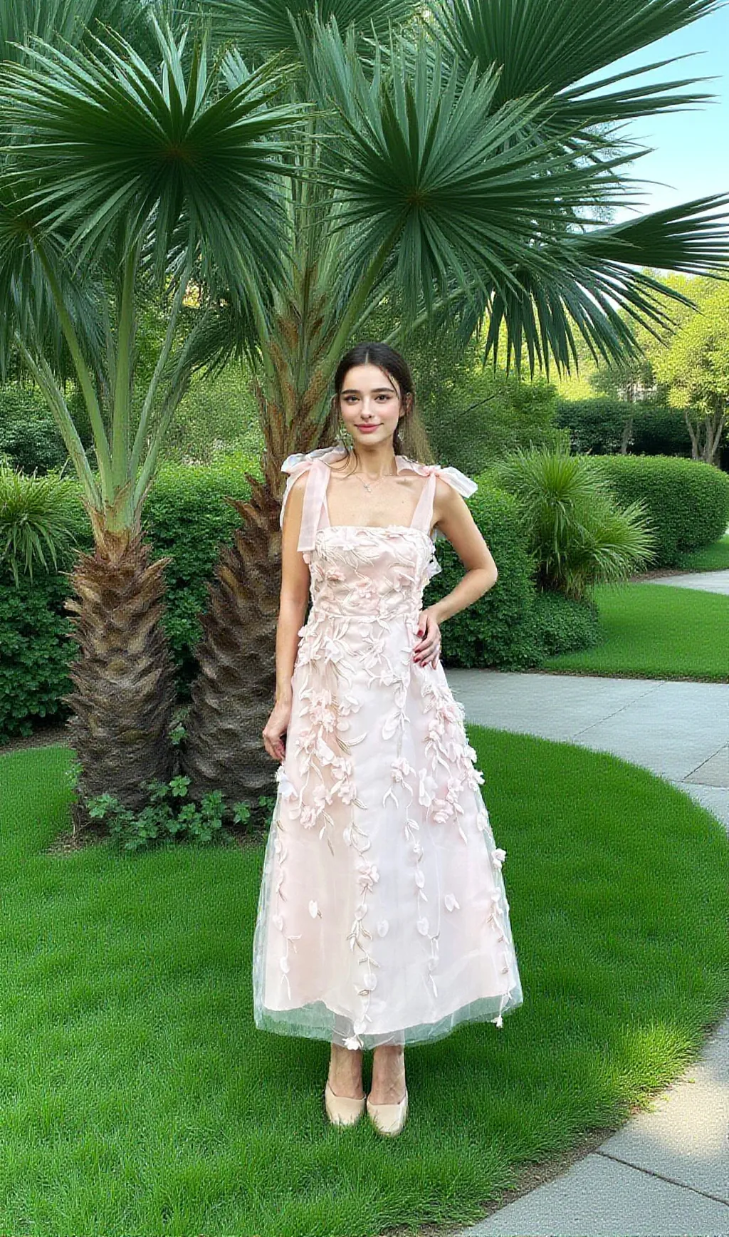 Absolute Elegance 3D Flower Midi Dress