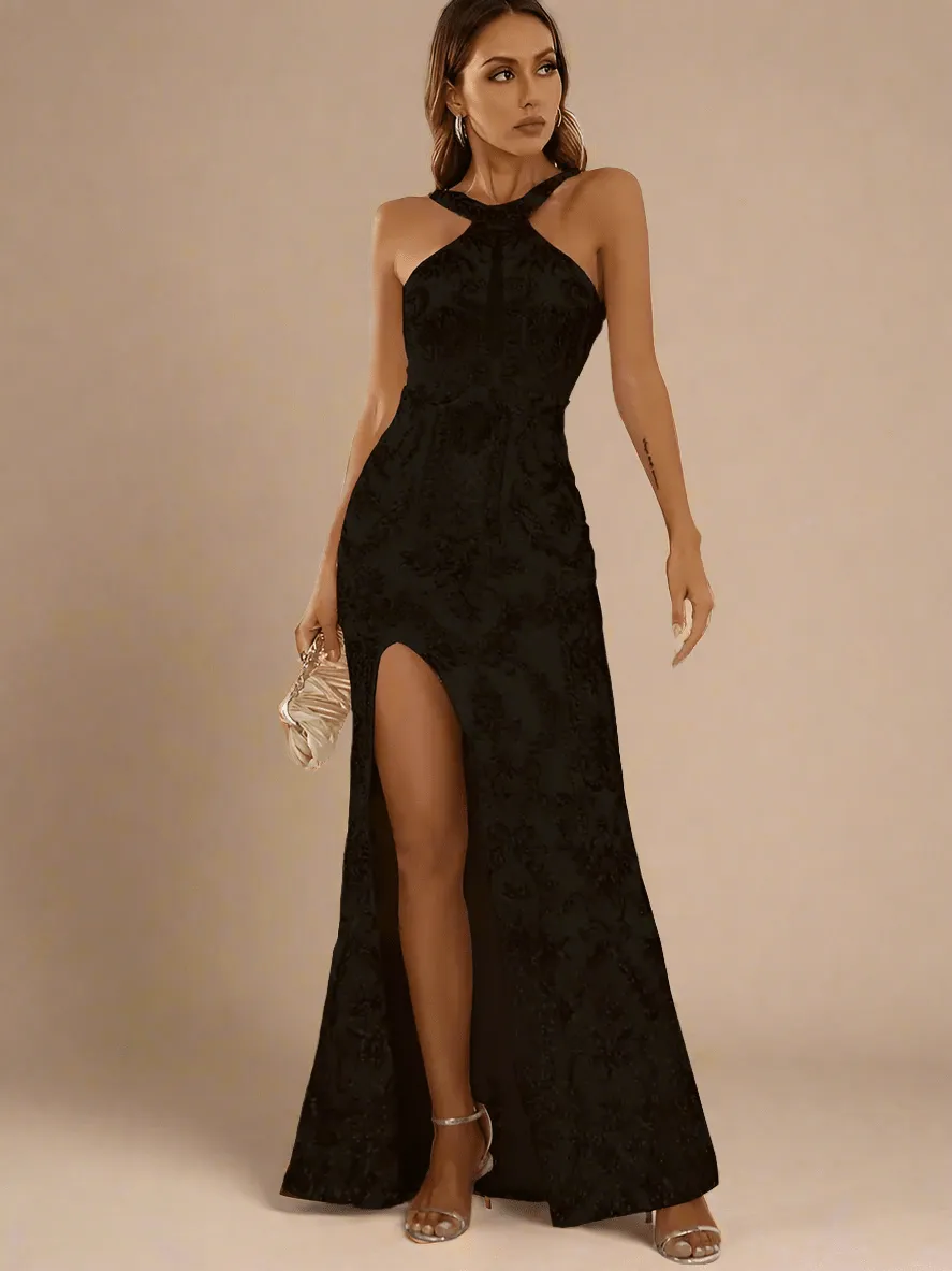 Adalynn sequin black ball gown with split s12-14 Express NZ wide