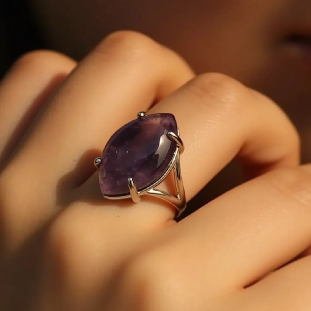 Adjustable "Vision" Ring in Natural Stone