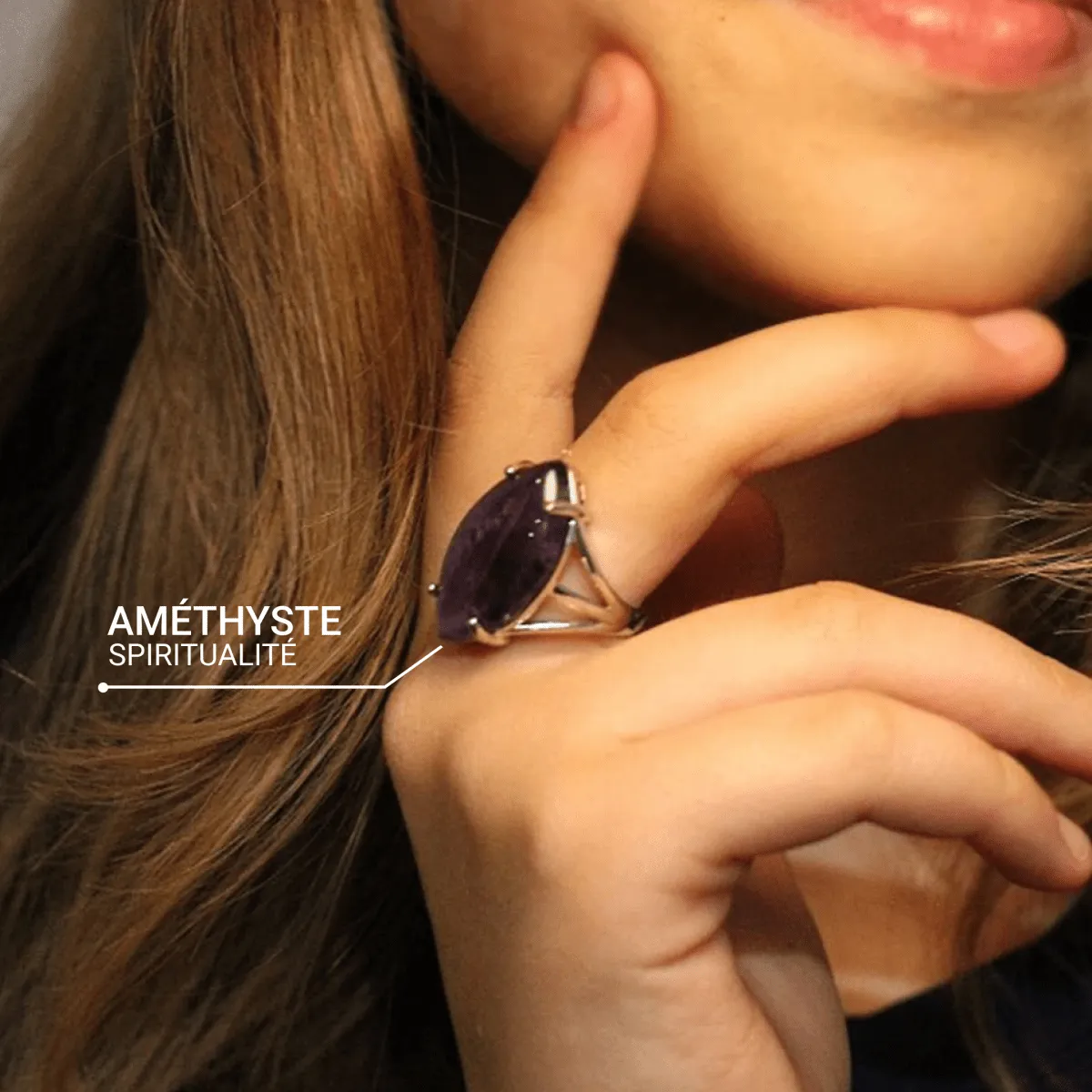 Adjustable "Vision" Ring in Natural Stone