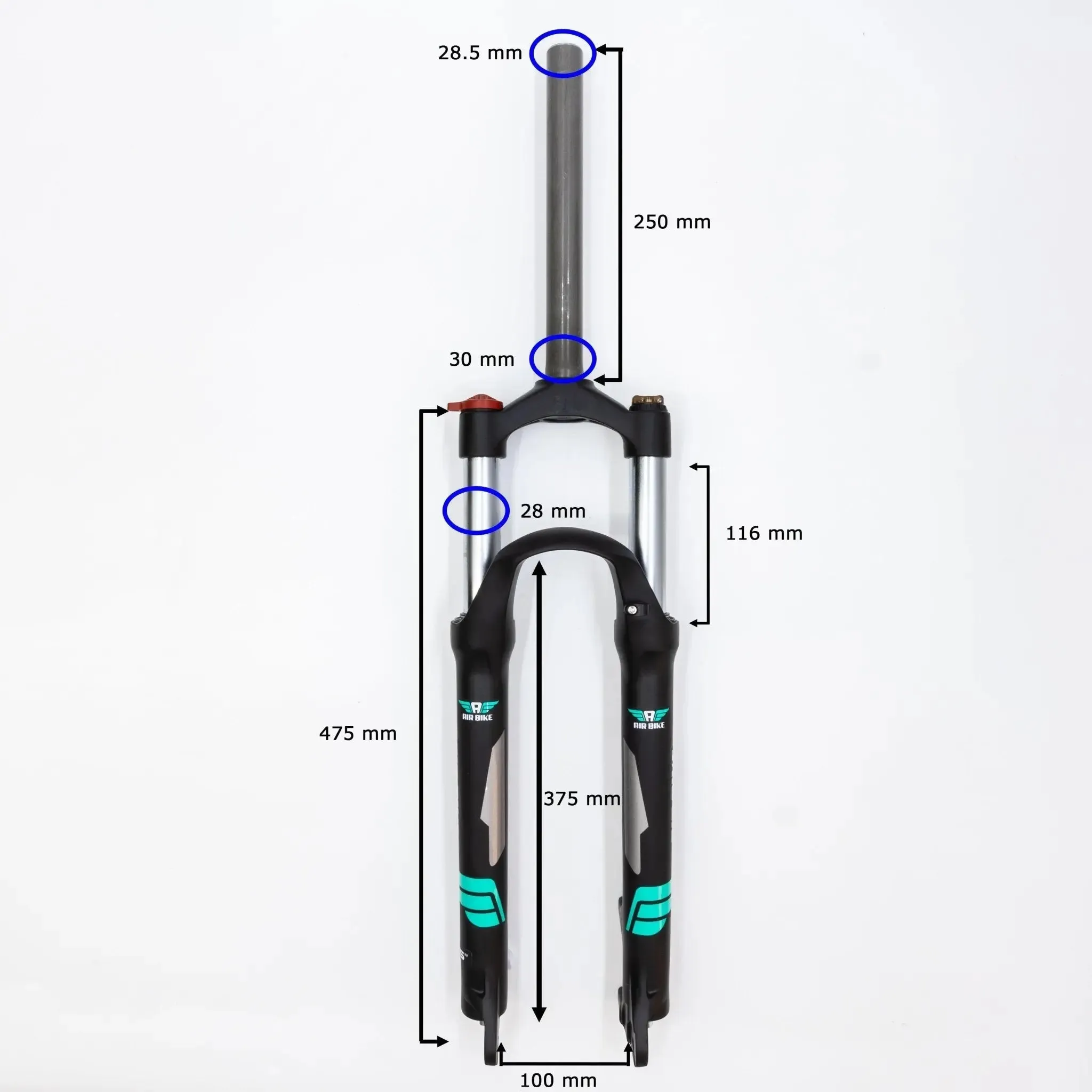 Air Bike XC28 27.5 MTB Suspension Fork (100mm Travel)