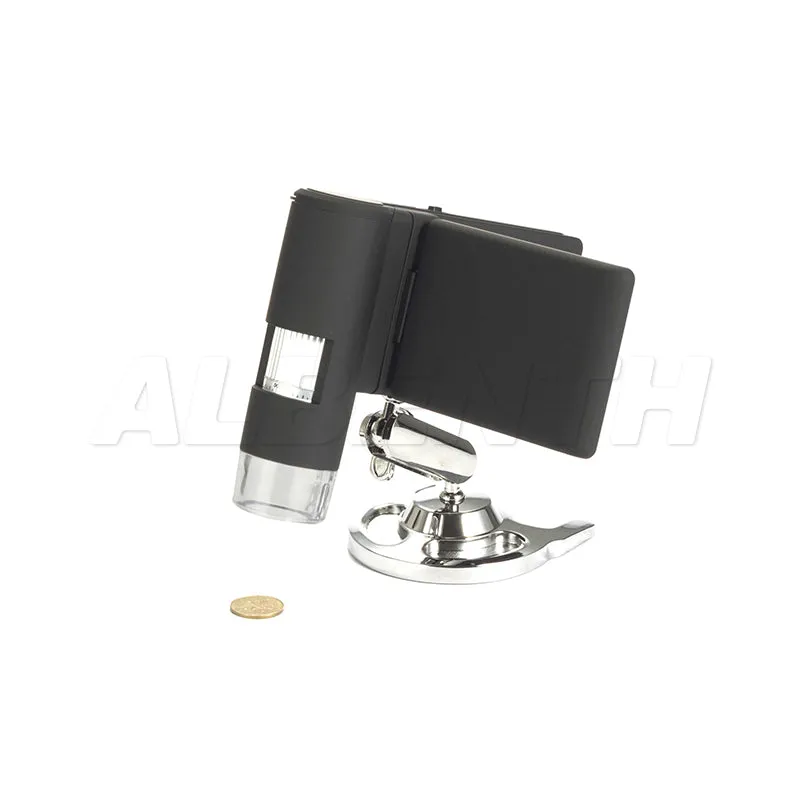 Albenth 100X-300X, 5.0MP Led Lighted Zoom Pocket Microscope Built-in Recharge Battery