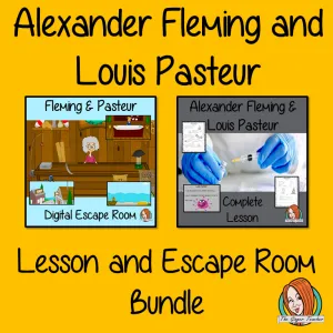 Alexander Fleming and Louis Pasteur Lesson and Escape Room Bundle