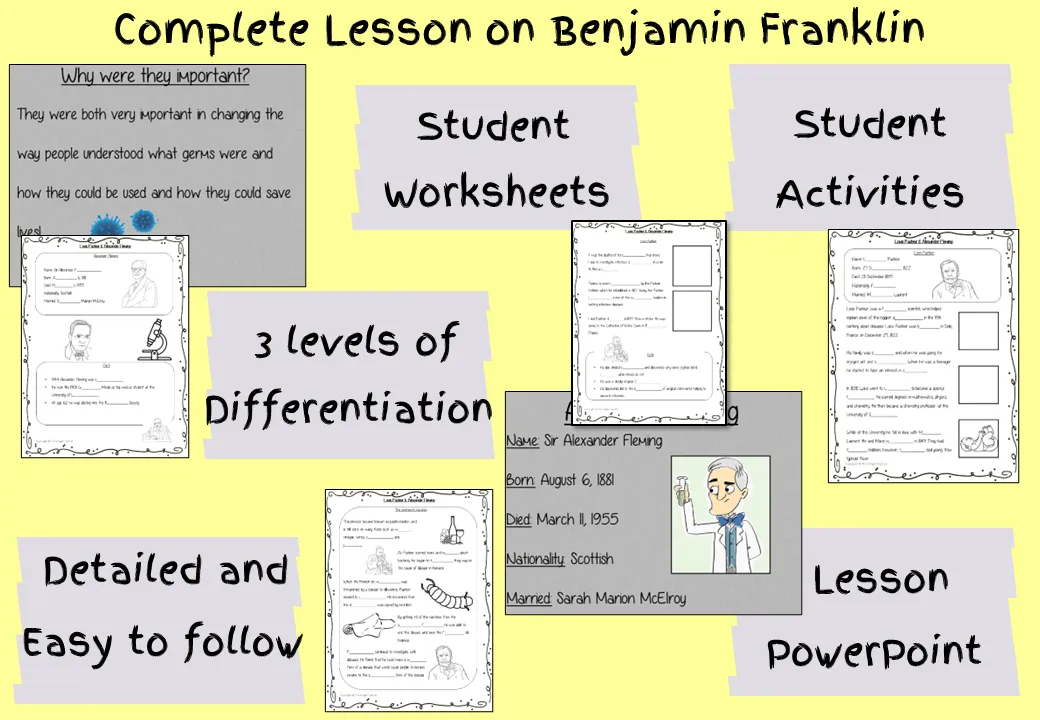 Alexander Fleming and Louis Pasteur Lesson and Escape Room Bundle
