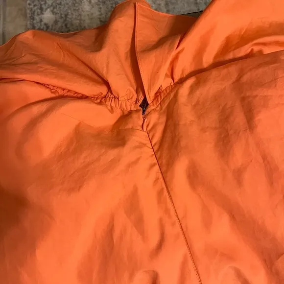 Alice &amp; Olivia Willie Tangerine Orange Ruffled One Shoulder Cotton Mini Dress