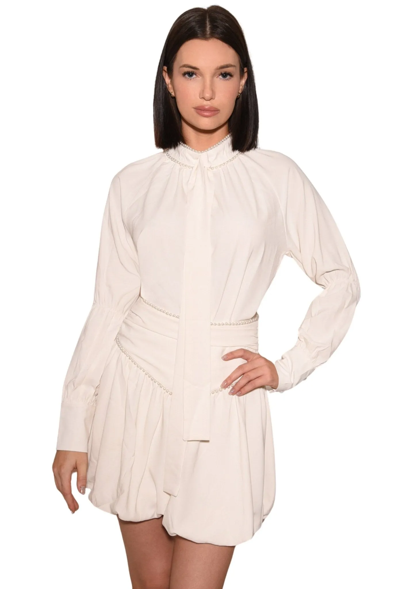 Alisha White Pearl Blouse