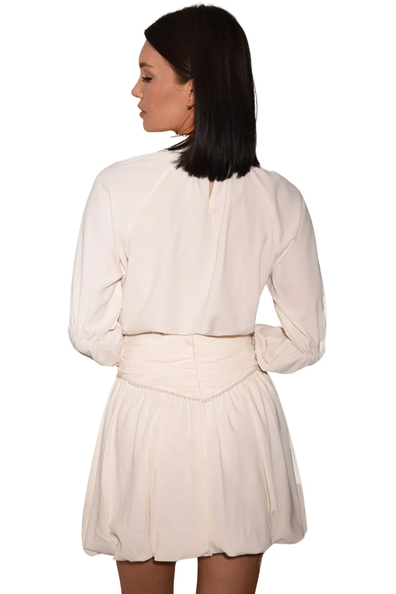 Alisha White Pearl Blouse