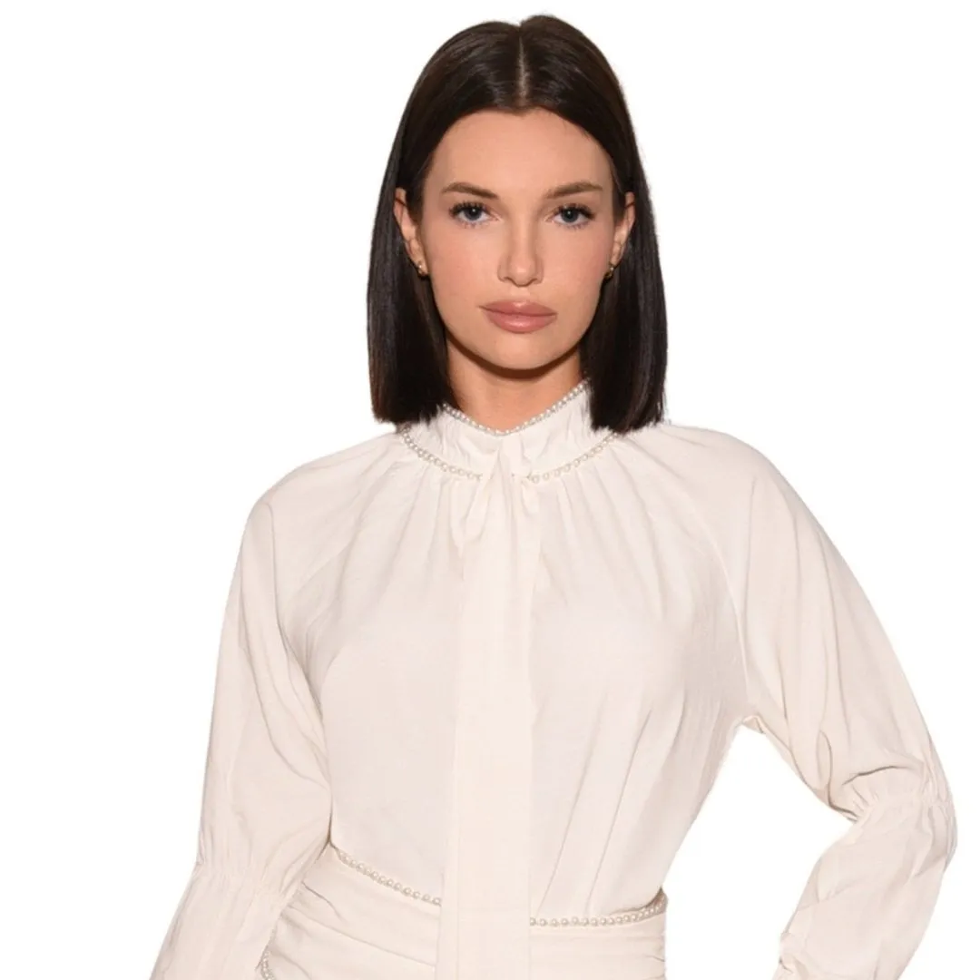 Alisha White Pearl Blouse