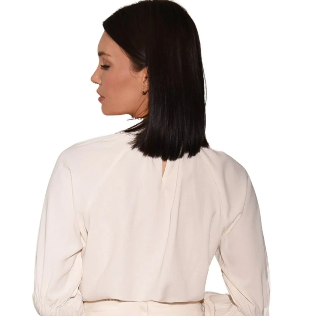 Alisha White Pearl Blouse