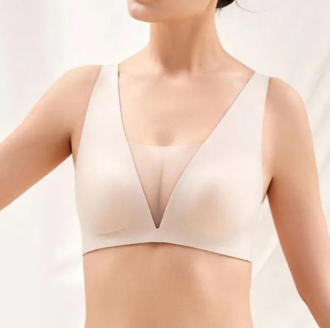 Alluring Comfort Side Support Deep Plunge Wireless Bra