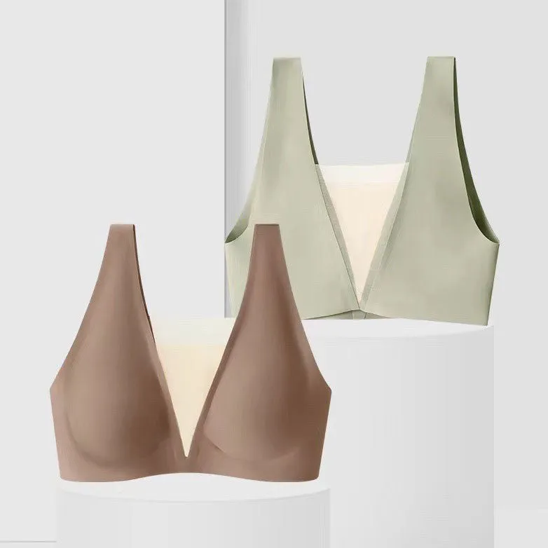 Alluring Comfort Side Support Deep Plunge Wireless Bra