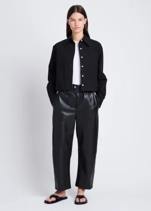 Alma Shirt in Peached Poplin (Black)