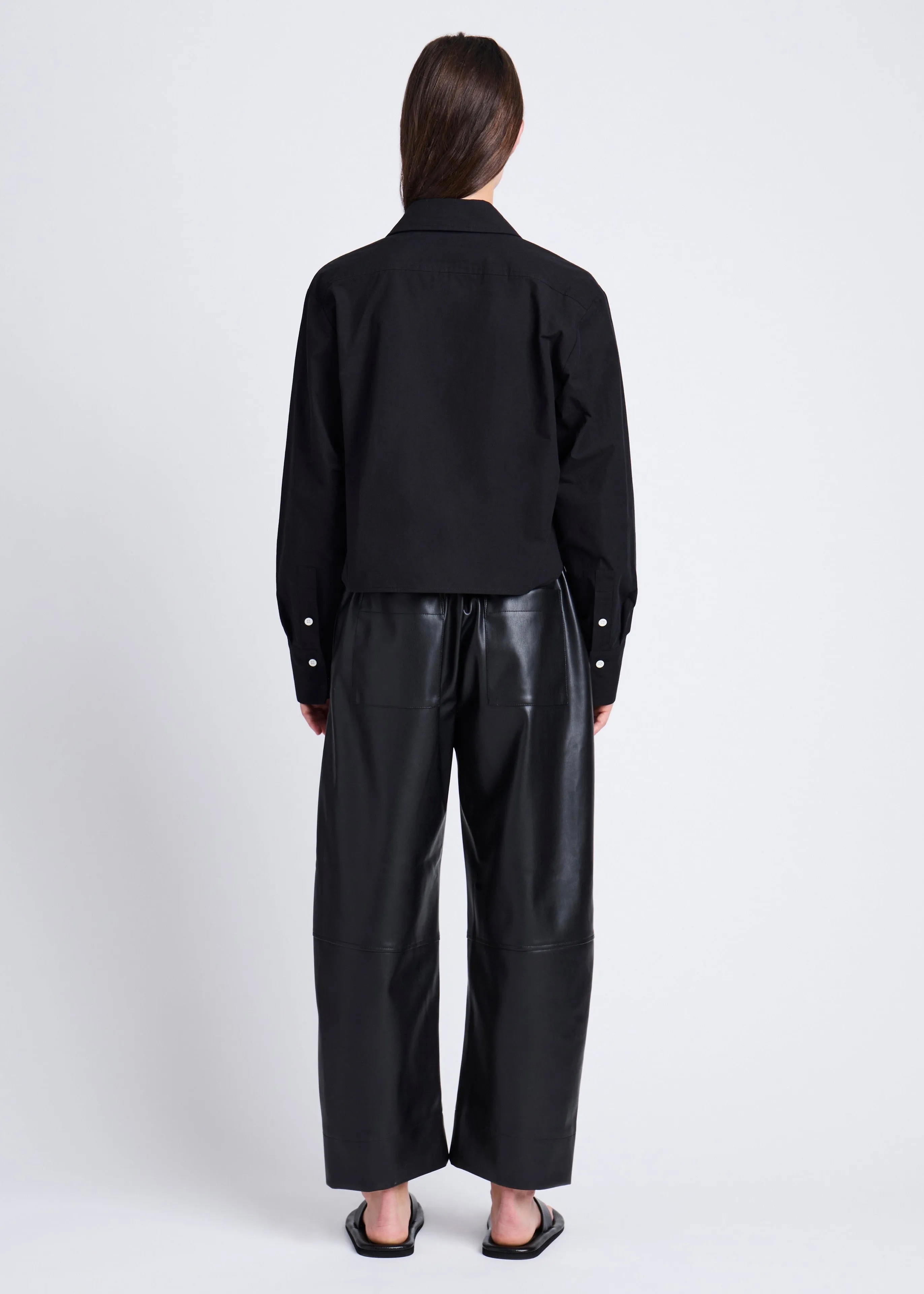 Alma Shirt in Peached Poplin (Black)