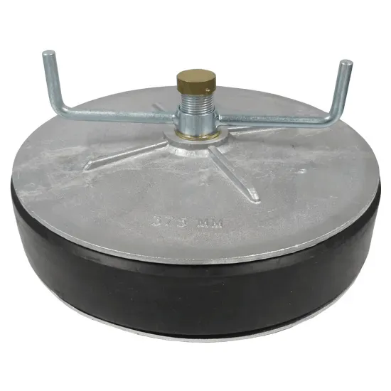 Aluminium expanding plug 15"/375mm with 25mm bypass 367-416mm