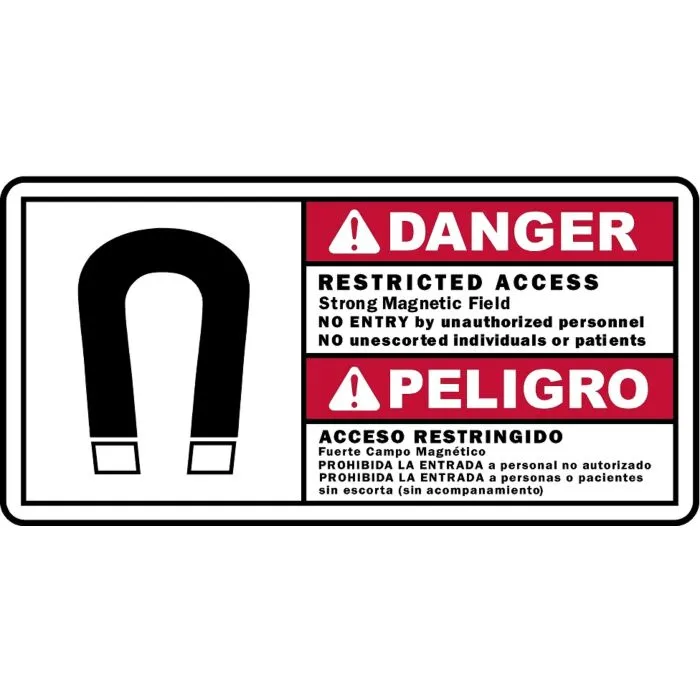 Aluminum MRI Danger Restricted Access Sign