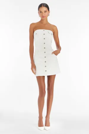 Amanda Uprichard- Teyana Dress In Denim White