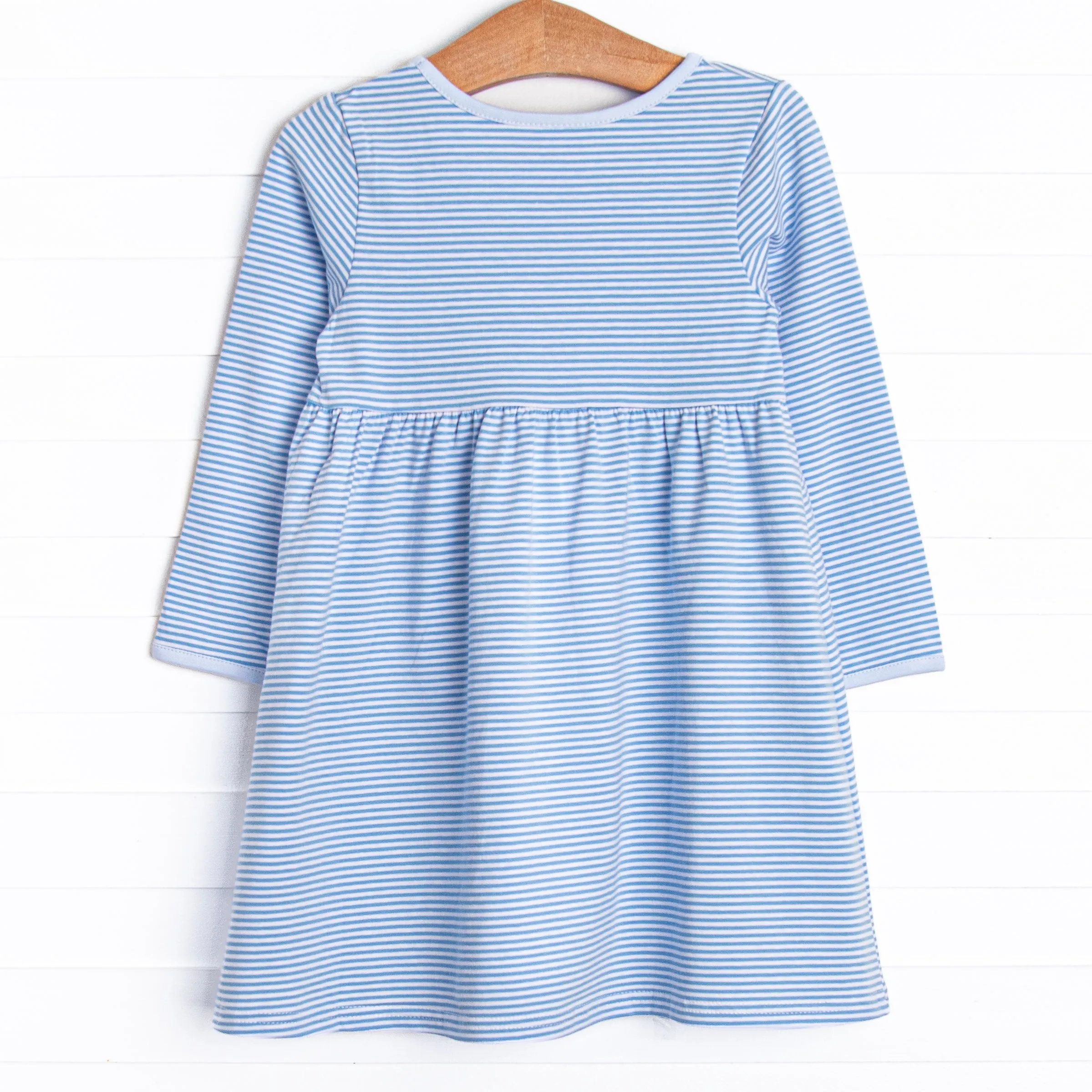 Amelia Dress, Medium Blue Stripe