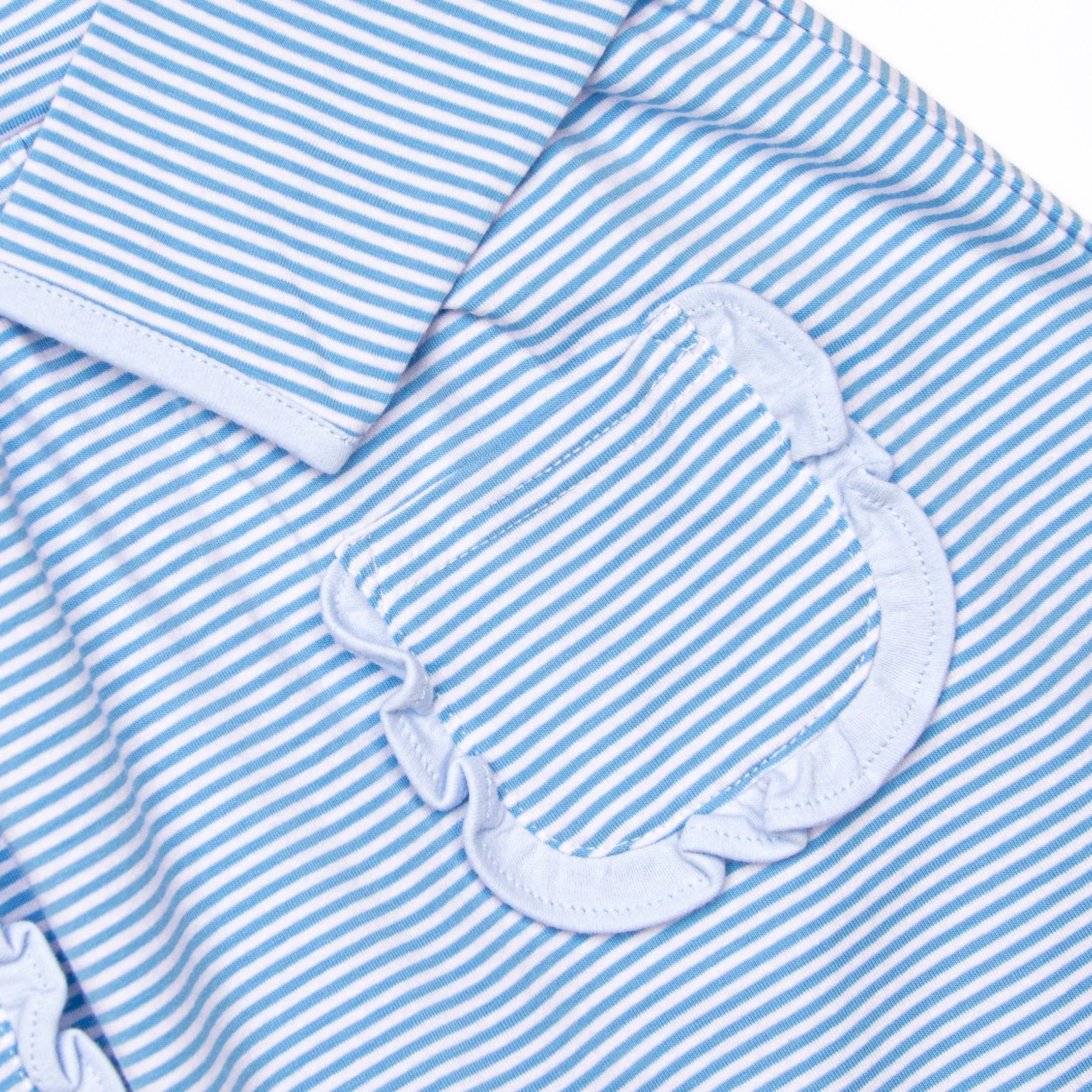 Amelia Dress, Medium Blue Stripe