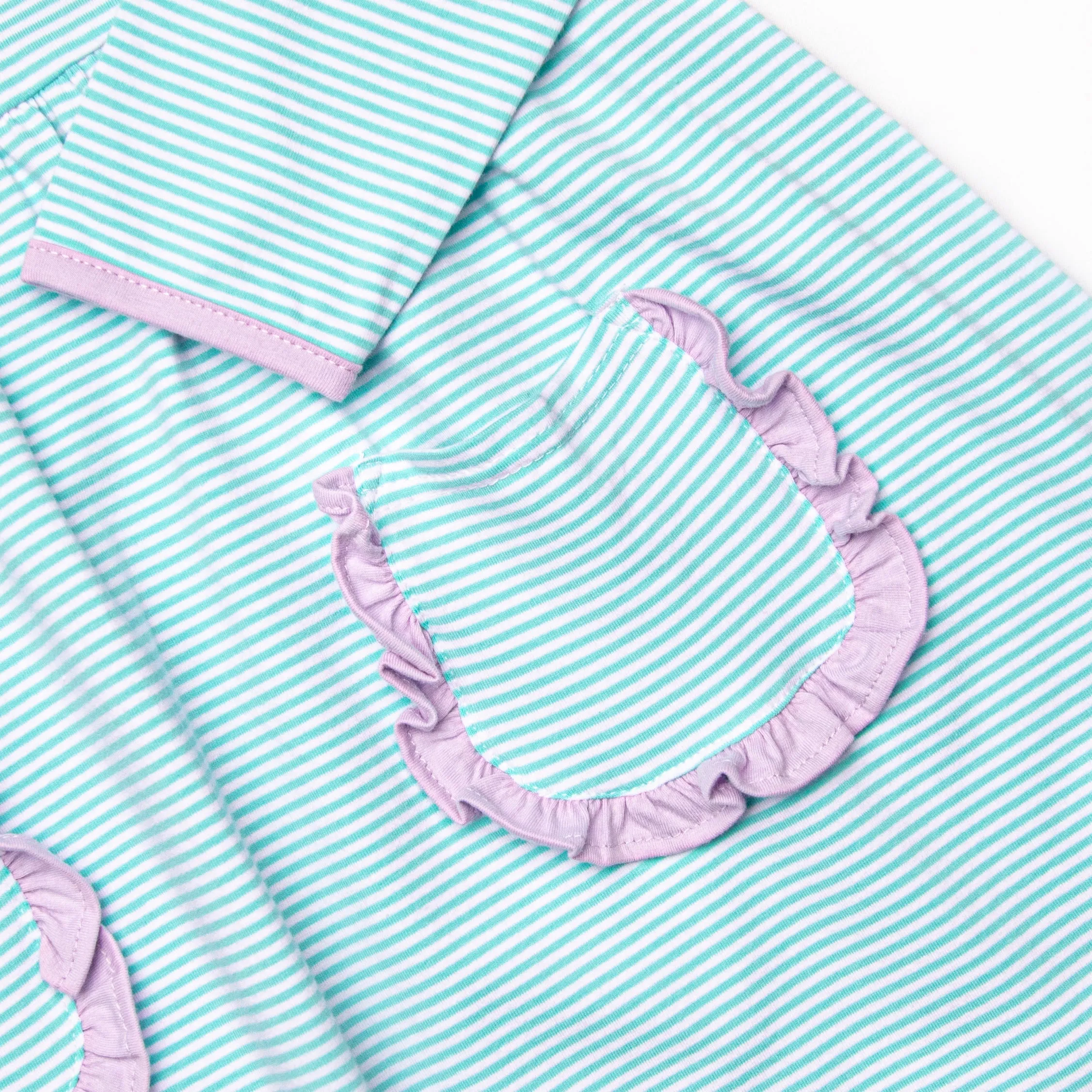 Amelia Dress, Mint Stripe