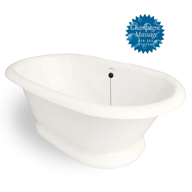 American Bath Factory Champagne Heritage 72" Bisque AcraStone Tub & Drain , 7" Faucet Holes
