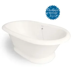 American Bath Factory Champagne Heritage 72" Bisque AcraStone Tub & Drain , No Faucet Holes