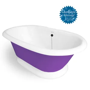 American Bath Factory Champagne Heritage 72" Splash of Color AcraStone Tub & Drain , No Faucet Holes