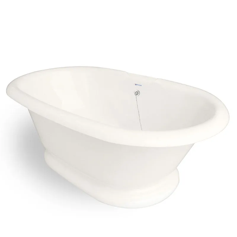 American Bath Factory Heritage 72" Bisque AcraStone Tub & Drain, 7" Faucet Holes