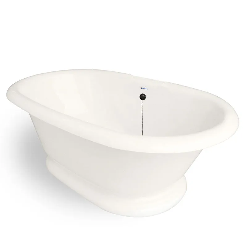 American Bath Factory Heritage 72" Bisque AcraStone Tub & Drain, No Faucet Holes