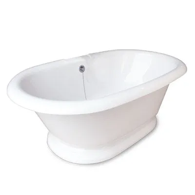 American Bath Factory Heritage 72" White AcraStone Tub & Drain, 7" Faucet Holes