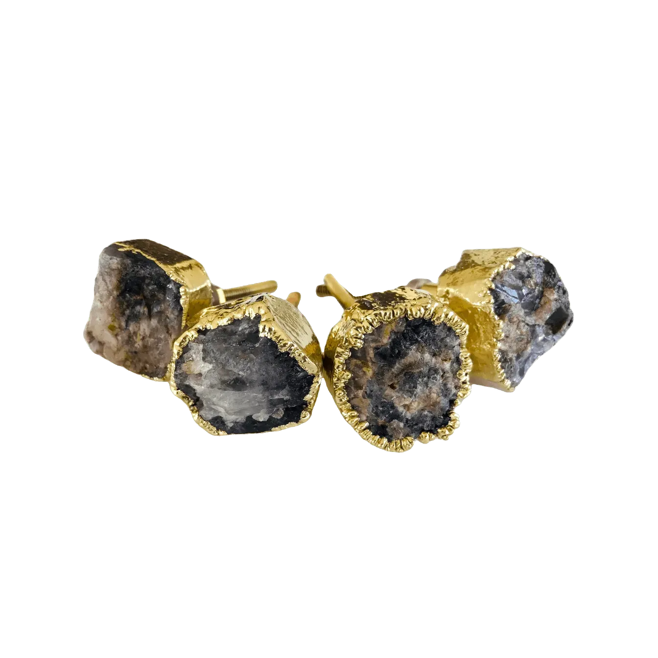 Amethyst Agate Cabinet Door Pull Handle - Set of 4