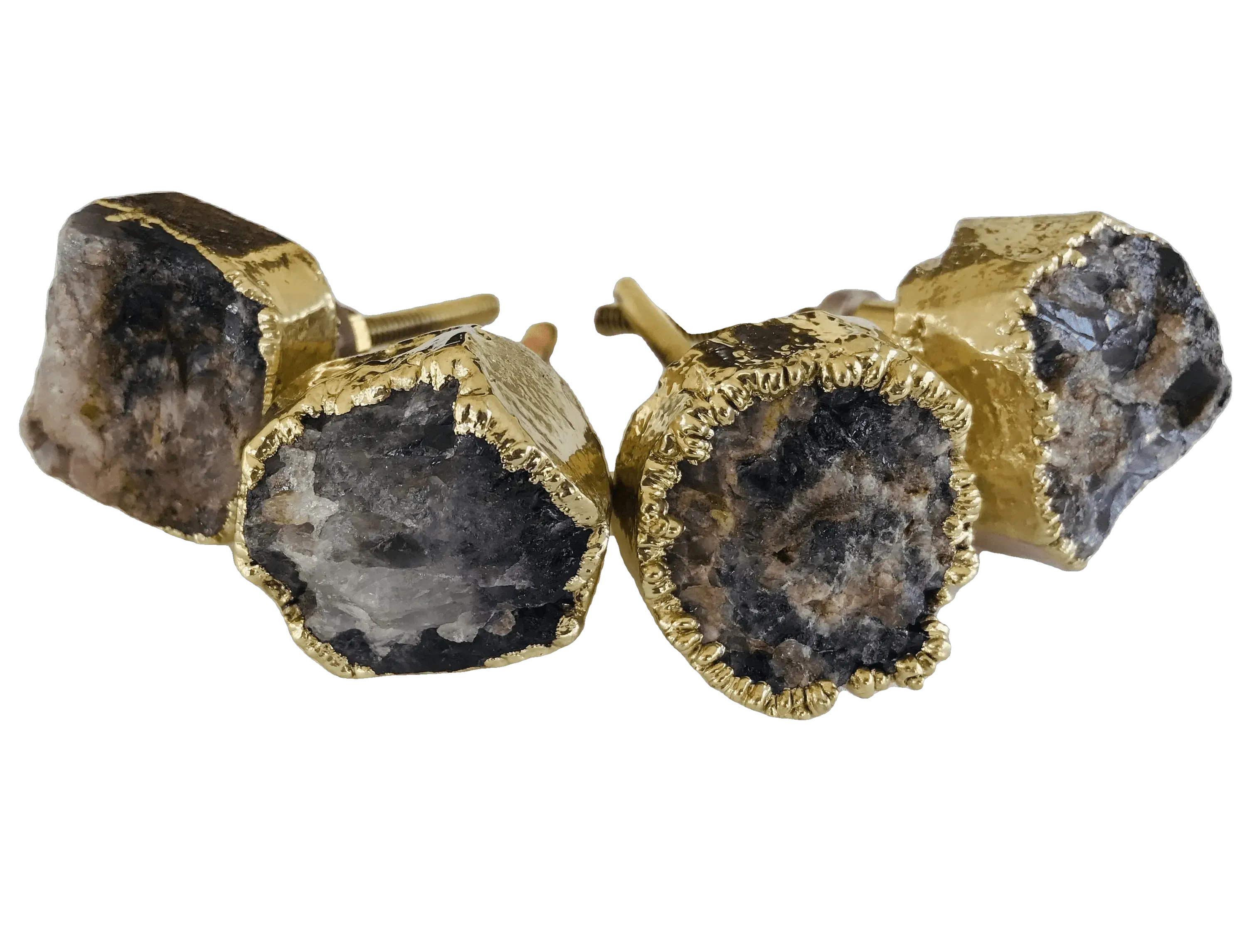 Amethyst Agate Cabinet Door Pull Handle - Set of 4