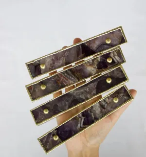 Amethyst Agate Cabinet Door Pull Handle - Set of 4