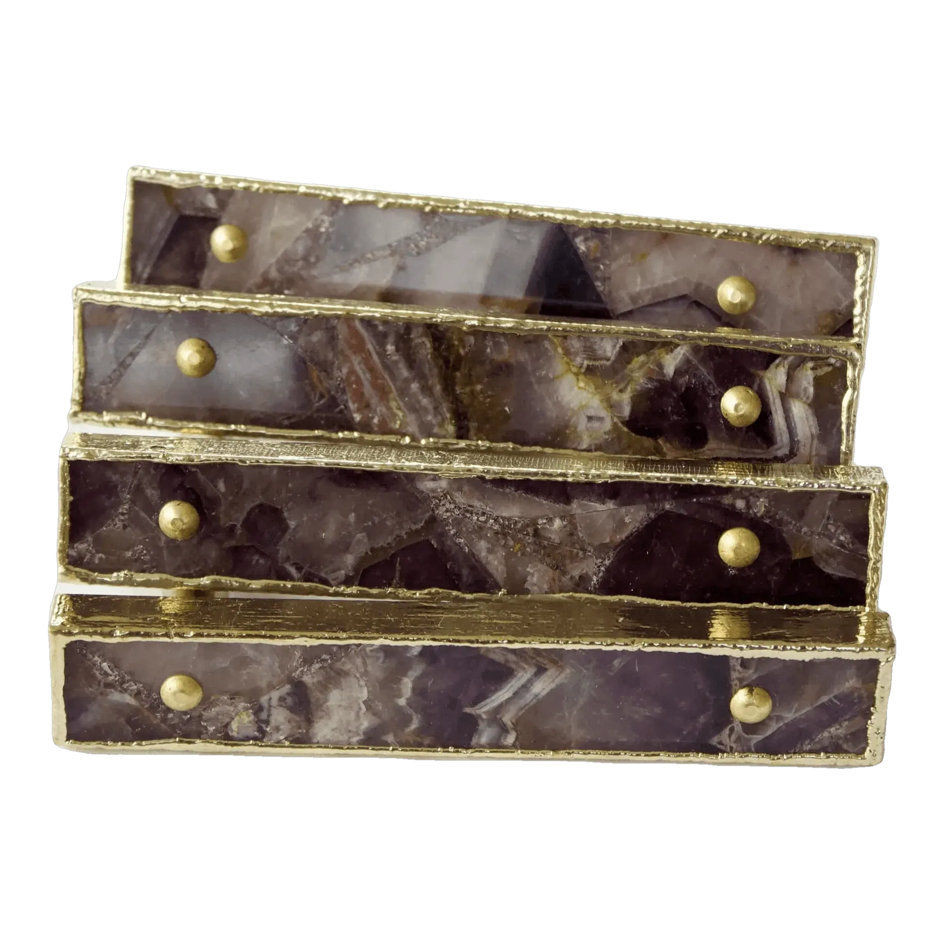 Amethyst Agate Cabinet Door Pull Handle - Set of 4