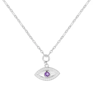 Amethyst Evil Eye Necklace